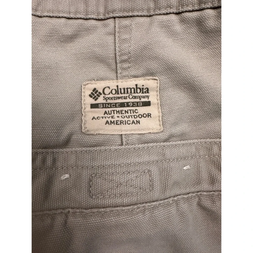 Columbia Utility Pants Mens 34x32 Khaki‎ Canvas Carpenter Outdoor AM8142
